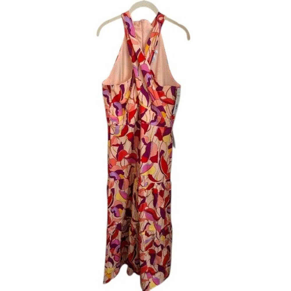 London Times Twisted Flounce Hem Midi Dress NWT - Picture 3 of 7